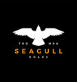 seagull roar flat flying logo icon vector image vector image