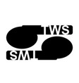tws text true wireless stereo bluetooth wireless vector image vector image