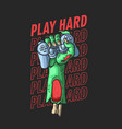 zombie hand hard gamer vector image