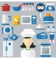 flat design concept icons kitchen utensils vector image