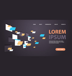 Folders mail envelopes cloud internet data file Vector Image