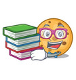 student with book oat cookie isolated vector image