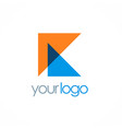 triangle letter k logo vector image
