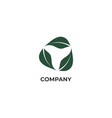 abstract leaf cycle recycle logo design template vector image