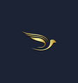 bird dove fly gold logo vector image