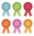 rosettes with ribbons vector image vector image