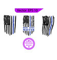 thin blue line us flag police vector image vector image