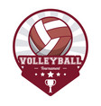 volleyball sport tournament stamp label vector image