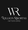 wr name initials monogram logo template vector image