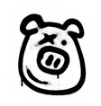 graffiti pig emoji sprayed in black on white vector image