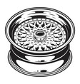 isolated monochrome of car wheel rim vector image