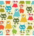 abstract seamless pattern with cute monsters vector image