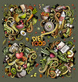doodles cartoon set of diet food vector image vector image