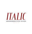 italic narrow serif font in antique style vector image