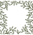 floral simple leaves design frame for card vector image