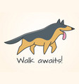 funny cute cartoon german shepherd dog vector image vector image