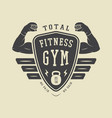 gym logo label and or badge vintage style vector image
