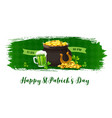 happy patricks day banner with golden pot vector image vector image