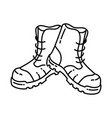 safety boots icon doodle hand drawn or outline vector image vector image
