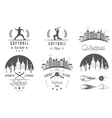 set softball badges and logos vector image