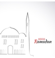 single flat icon of mosque isolated on white vector image