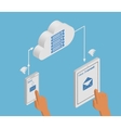 email synchronization of smartphone and tablet pc vector image