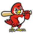 baseball bird mascot vector image
