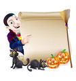 halloween vampire dracula scroll vector image vector image