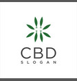 leaf cbd logo marijuana herbal cannabis hemp vector image vector image