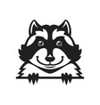 raccoon character mascot cut out silhouette vector image vector image