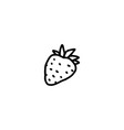 strawberry single berry icon hand drawn doodle vector image vector image
