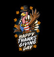 thanksgiving turkey in usa flag costume vector image vector image