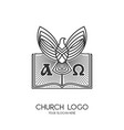 church logo christian symbols vector image