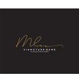 letter ml signature logo template vector image