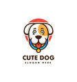 logo cute dog mascot cartoon style vector image
