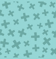 seamless pattern with plus signs on blue vector image vector image