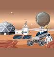 space station on planet landscape vector image