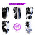 thin blue line us flag police vector image vector image