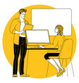 managers are discussing business issues vector image vector image