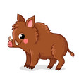 small brown boar stands on a white background vector image