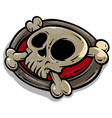 cartoon skull with crossed bones icon vector image vector image
