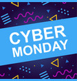 cyber monday sale web banner vector image vector image