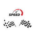 Speedometer And Racing Flag Graphic Design Vector Image