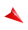 red glossy navigation arrow gps arrow pointer vector image vector image