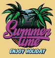 color poster template for summer time party vector image vector image