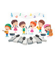 kids performing music vector image