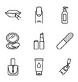 make-up and cosmetic icon set skin care vector image vector image
