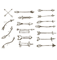 set of doodle arrows tribal style vector image