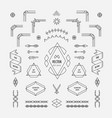 set vintage linear thin line art deco retro vector image
