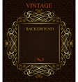 vintage background with golden frame vector image